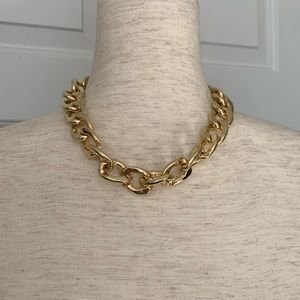 Gold Chain Links Loop Necklace Chunky Unbranded Retro 90s